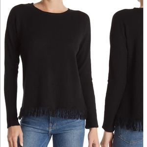 Griffen CASHMERE Fringed Hem Cashmere Pullover Sweater- Medium- NWT